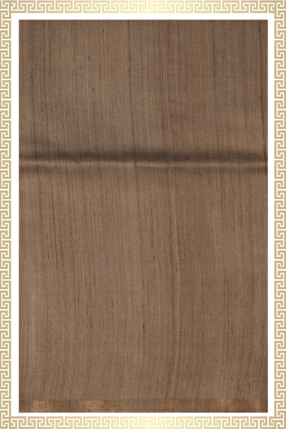 Image of Tussar Silk Beige Dhoti With Kanduva (8 X 4)